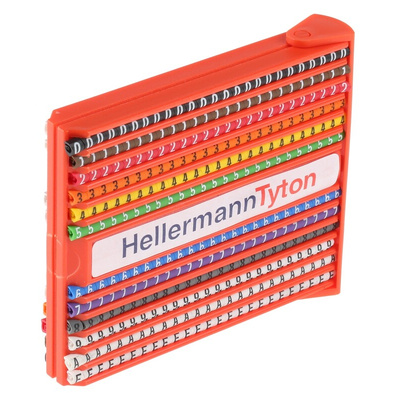 HellermannTyton Helagrip Slide On Cable Marker Kit, Black, Blue, Brown, Green, Grey, Orange, Red, Violet, White,
