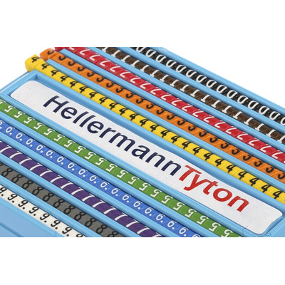 HellermannTyton Helagrip Slide On Cable Marker Kit, Black, Blue, Brown, Green, Grey, Orange, Red, Violet, White,