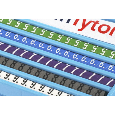 HellermannTyton Helagrip Slide On Cable Marker Kit, Black, Blue, Brown, Green, Grey, Orange, Red, Violet, White,