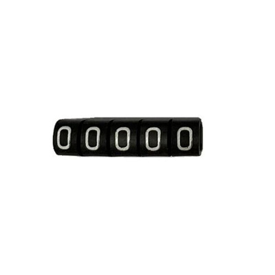 RS PRO Slide On Cable Marker, White on Black, Pre-printed "0", 3 → 4.2mm Cable