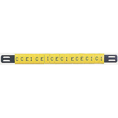 HellermannTyton HO85 Slide On Cable Markers, Black on Yellow, Pre-printed "-", 1.8 → 6.3mm Cable