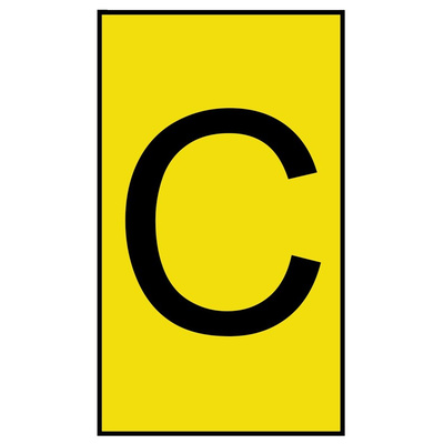 HellermannTyton Ovalgrip Slide On Cable Markers, Black on Yellow, Pre-printed "C", 2.5 → 6mm Cable