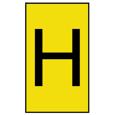 HellermannTyton Ovalgrip Slide On Cable Markers, Black on Yellow, Pre-printed "H", 2.5 → 6mm Cable