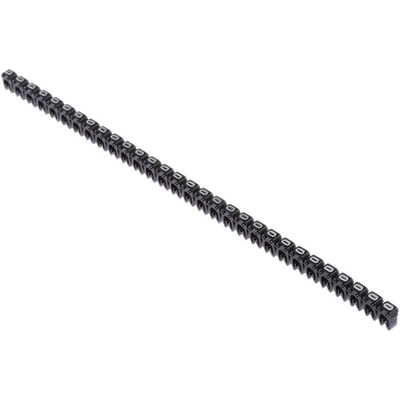 Legrand Clip On Cable Markers, Black, Pre-printed "0", 2.2 → 3mm Cable