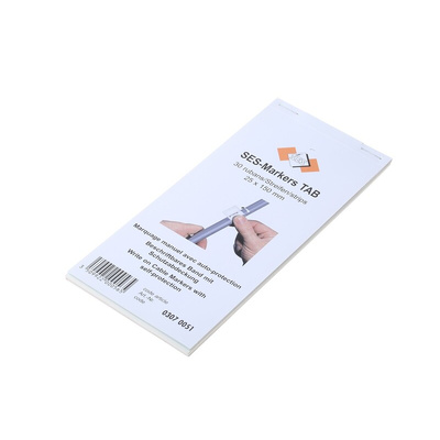 SES Sterling SES-TAB Adhesive Cable Marker Book, Clear, 8 → 38mm Cable