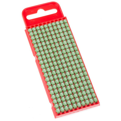 HellermannTyton WIC1 Snap On Cable Markers, Green, Pre-printed "5", 2 → 2.8mm Cable