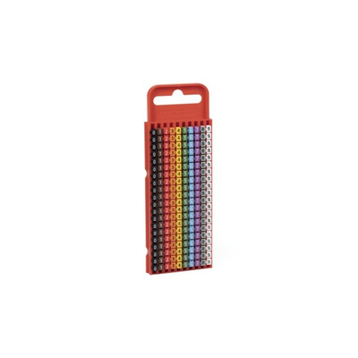 HellermannTyton WIC1 Snap On Cable Markers, assorted colours, Pre-printed "0 → 9", 2 → 2.8mm Cable
