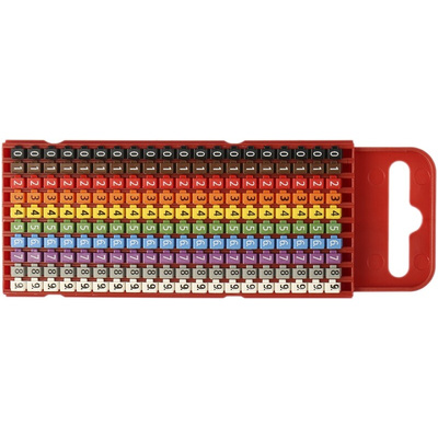 HellermannTyton WIC1 Snap On Cable Markers, assorted colours, Pre-printed "0 → 9", 2 → 2.8mm Cable