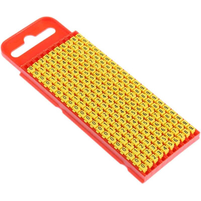 HellermannTyton WIC1 Snap On Cable Markers, Yellow, Pre-printed "0 → 9", 2 → 2.8mm Cable