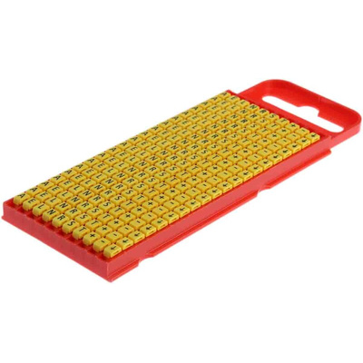 HellermannTyton WIC1 Snap On Cable Markers, Yellow, Pre-printed "-; +; A; E; Earth; L; N; R; S; T", 2 → 2.8mm