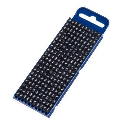 HellermannTyton WIC2 Snap On Cable Markers, Black, Pre-printed "0", 2.8 → 3.8mm Cable