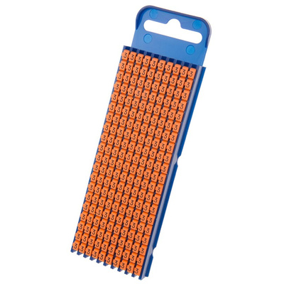 HellermannTyton WIC2 Snap On Cable Markers, Orange, Pre-printed "3", 2.8 → 3.8mm Cable