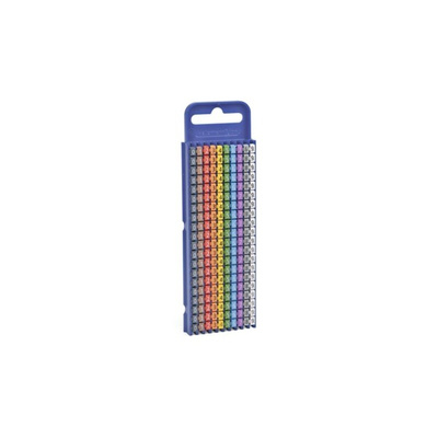 HellermannTyton WIC2 Snap On Cable Markers, assorted colours, Pre-printed "0 → 9", 2.8 → 3.8mm Cable, for