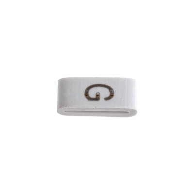 HellermannTyton HODS85 Slide On Cable Markers, Black on White, Pre-printed "G", 1.8 → 6.3mm Cable