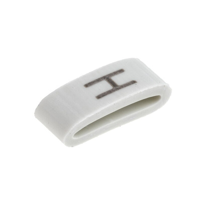 HellermannTyton HODS85 Slide On Cable Markers, Black on White, Pre-printed "H", 1.8 → 6.3mm Cable
