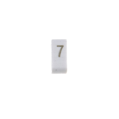 HellermannTyton HODS85 Slide On Cable Markers, Black on White, Pre-printed "7", 1.8 → 6.3mm Cable