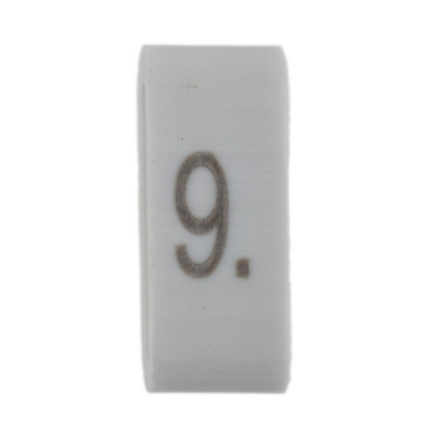 HellermannTyton HODS85 Slide On Cable Markers, Black on White, Pre-printed "9", 1.8 → 6.3mm Cable