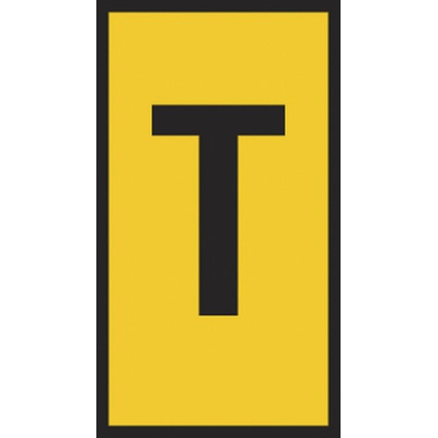 HellermannTyton HODS85 Slide On Cable Markers, Yellow, Pre-printed "T", 1.8 → 3.6mm Cable