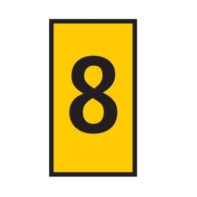 HellermannTyton WIC Snap On Clip On Cable Marker, Yellow, Pre-printed "8", 2 → 2.8mm Cable