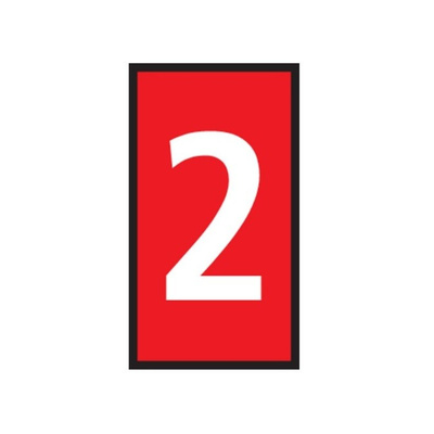 HellermannTyton WIC Snap On Clip On Cable Marker, Red, Pre-printed "2", 2.8 → 3.8mm Cable