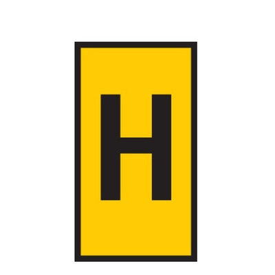 HellermannTyton WIC Snap On Clip On Cable Marker, Yellow, Pre-printed "H", 2.8 → 3.8mm Cable