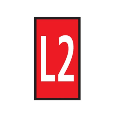 HellermannTyton WIC Snap On Clip On Cable Marker, Red, Pre-printed "L2", 2.8 → 3.8mm Cable