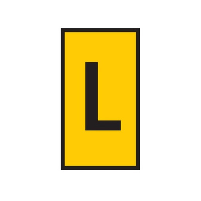HellermannTyton WIC Snap On Clip On Cable Marker, Yellow, Pre-printed "L", 2.8 → 3.8mm Cable