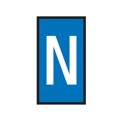HellermannTyton WIC Snap On Clip On Cable Marker, Blue, Pre-printed "N", 2.8 → 3.8mm Cable