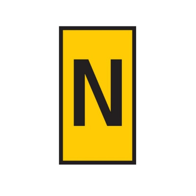 HellermannTyton WIC Snap On Clip On Cable Marker, Yellow, Pre-printed "N", 2.8 → 3.8mm Cable