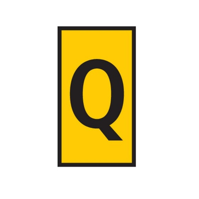 HellermannTyton WIC Snap On Clip On Cable Marker, Yellow, Pre-printed "Q", 2.8 → 3.8mm Cable