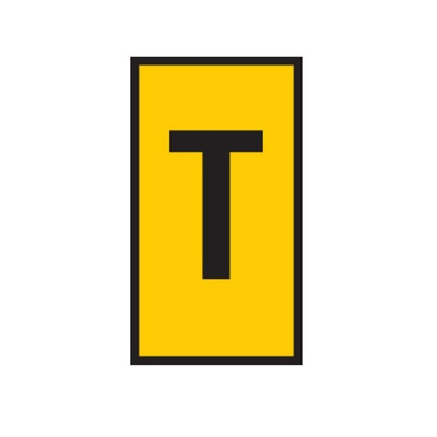 HellermannTyton WIC Snap On Clip On Cable Marker, Yellow, Pre-printed "T", 2.8 → 3.8mm Cable