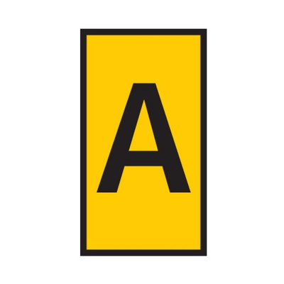 HellermannTyton WIC Snap On Clip On Cable Marker, Yellow, Pre-printed "A", 4.3 → 5.3mm Cable
