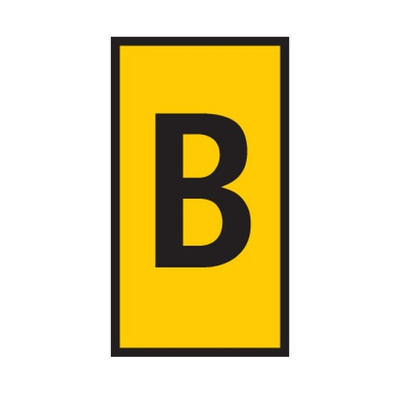 HellermannTyton WIC Snap On Clip On Cable Marker, Yellow, Pre-printed "B", 4.3 → 5.3mm Cable