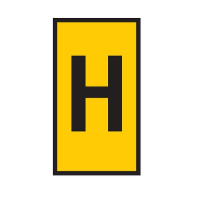 HellermannTyton WIC Snap On Clip On Cable Marker, Yellow, Pre-printed "H", 4.3 → 5.3mm Cable