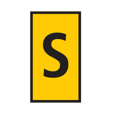 HellermannTyton WIC Snap On Clip On Cable Marker, Yellow, Pre-printed "S", 4.3 → 5.3mm Cable