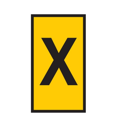 HellermannTyton WIC Snap On Clip On Cable Marker, Yellow, Pre-printed "X", 4.3 → 5.3mm Cable