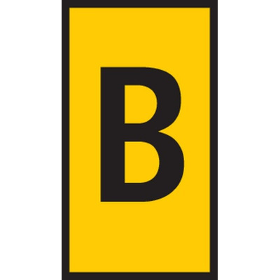 HellermannTyton HODS50 Slide On Cable Marker, Black on Yellow, Pre-printed "B", 1.7 → 3.6mm Cable