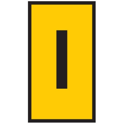 HellermannTyton HODS50 Slide On Cable Marker, Black on Yellow, Pre-printed "I", 1.7 → 3.6mm Cable