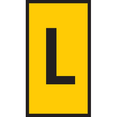 HellermannTyton HODS50 Slide On Cable Marker, Black on Yellow, Pre-printed "L", 1.7 → 3.6mm Cable