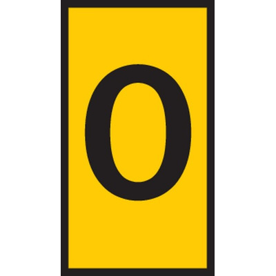 HellermannTyton HODS50 Slide On Cable Marker, Black on Yellow, Pre-printed "O", 1.7 → 3.6mm Cable