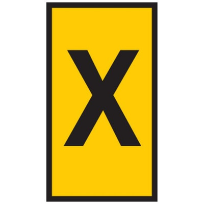HellermannTyton HODS50 Slide On Cable Marker, Black on Yellow, Pre-printed "X", 1.7 → 3.6mm Cable