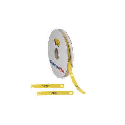 HellermannTyton TIPTAG Cable Tie Cable Marker, Yellow, Pre-printed "TIPTAG PU"