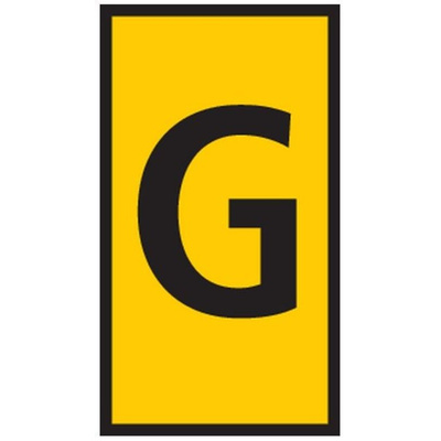 HellermannTyton WIC0 Cable Markers, Yellow, Pre-printed "G", 2 → 2.8mm Cable