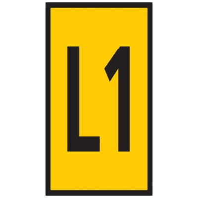 HellermannTyton WIC0 Cable Markers, Yellow, Pre-printed "L1", 2 → 2.8mm Cable