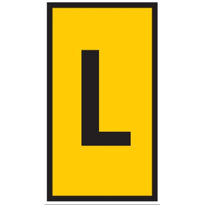 HellermannTyton WIC0 Cable Markers, Yellow, Pre-printed "L", 2 → 2.8mm Cable