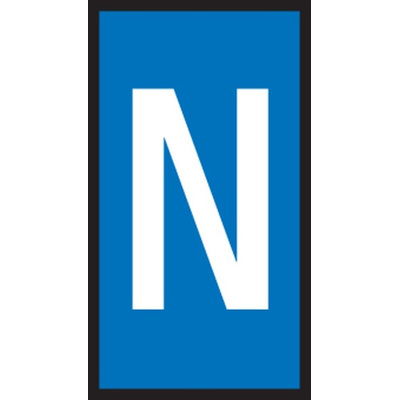 HellermannTyton WIC0 Cable Markers, Blue, Pre-printed "N", 2 → 2.8mm Cable