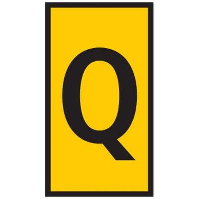 HellermannTyton WIC0 Cable Markers, Yellow, Pre-printed "Q", 2 → 2.8mm Cable