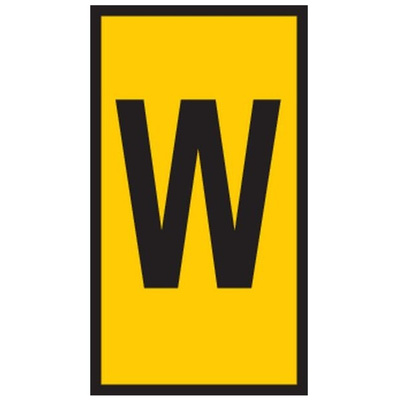HellermannTyton WIC0 Cable Markers, Yellow, Pre-printed "W", 2 → 2.8mm Cable