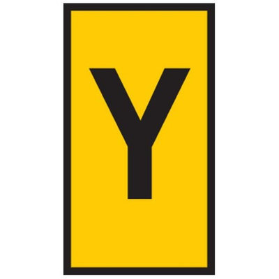 HellermannTyton WIC0 Cable Markers, Yellow, Pre-printed "Y", 2 → 2.8mm Cable