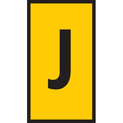 HellermannTyton WIC1 Cable Markers, Yellow, Pre-printed "J", 2 → 2.8mm Cable
